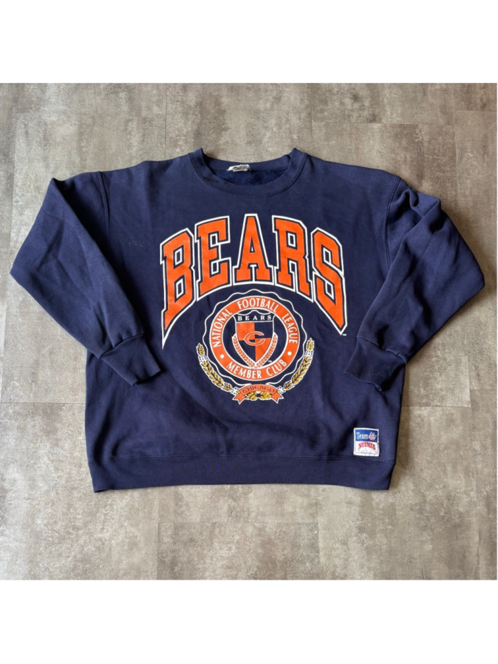 Vintage Chicago Bears Crewneck Sweater Mens XL Nutmeg Made in USA